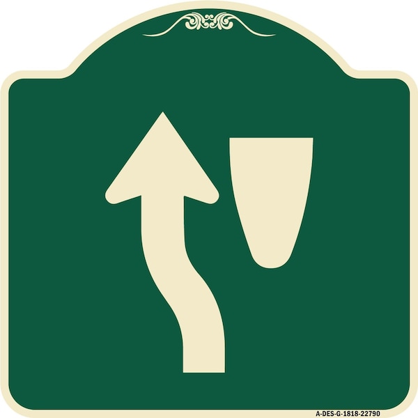 Traffic Keep Left Symbol Heavy-Gauge Aluminum Architectural Sign, 18" x 18", G-1818-22790